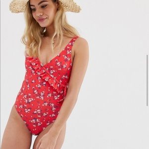 Red florals Swimsuit